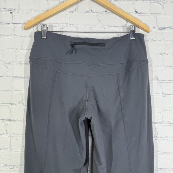 Lululemon Run Free Pants Women Size 8 Gray Pockets Coal Heathered Mid Rise Cozy - Picture 6 of 14